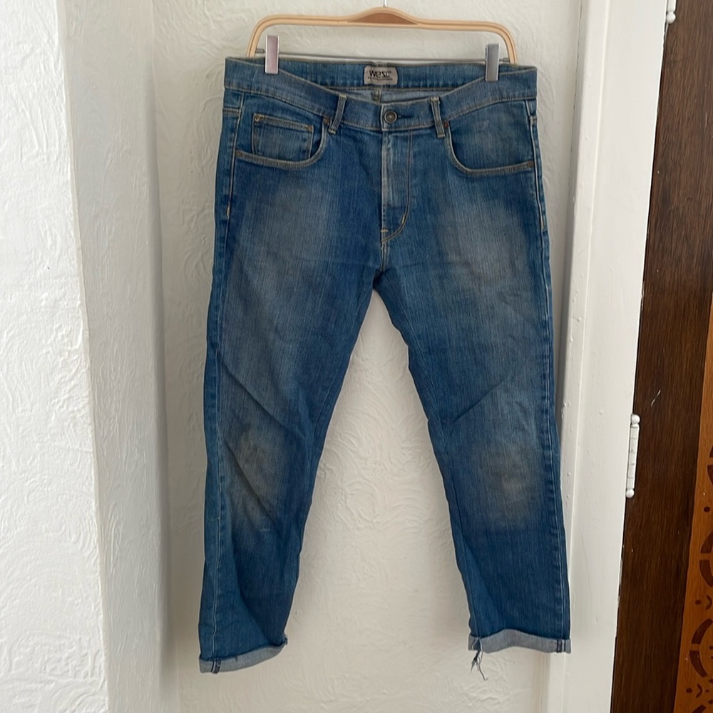 WESC Men's Eddy Slim Fit Denim Size 32X32 In Mid Wash